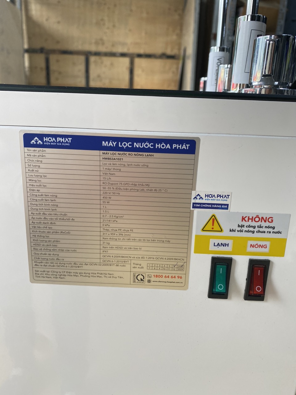 Máy lọc nước nóng lạnh HÒA PHÁT HWBS3A1021